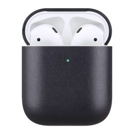 Black leather case for AirPods 1 & 2